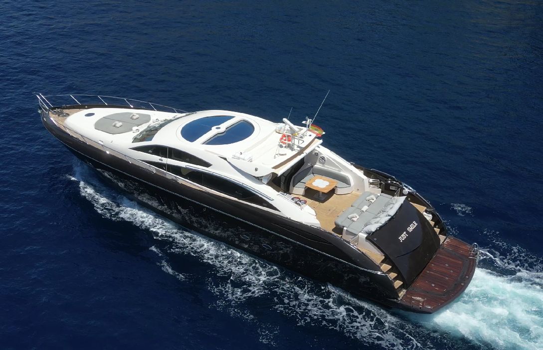 Just Smile, 82ft Sunseeker Predator off Ibiza